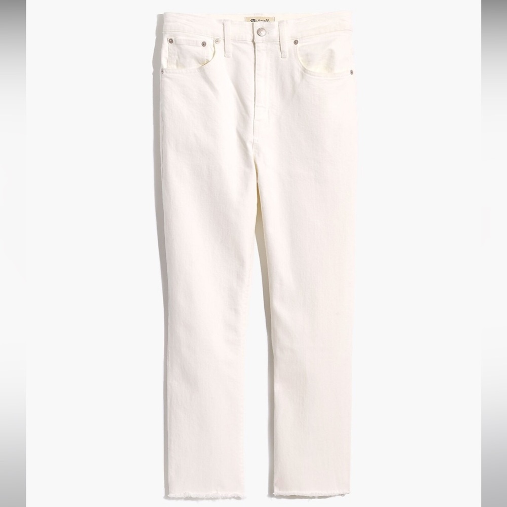 Madewell High-Rise Slim Boyjean in Tile White